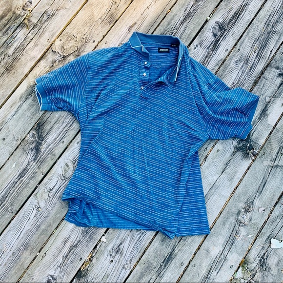 Men’s Blue Striped Polo - Picture 1 of 3